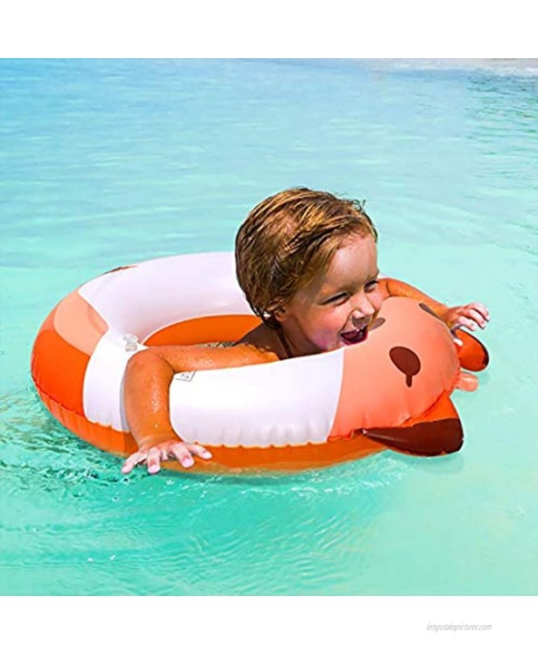 Inflatable Pool Tube Cartoon Swim Ring for Kids Animal Pool Float Ring Toys for Summer Beach Swimming Pool Party （4Pack