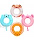 Inflatable Pool Tube Cartoon Swim Ring for Kids Animal Pool Float Ring Toys for Summer Beach Swimming Pool Party （4Pack