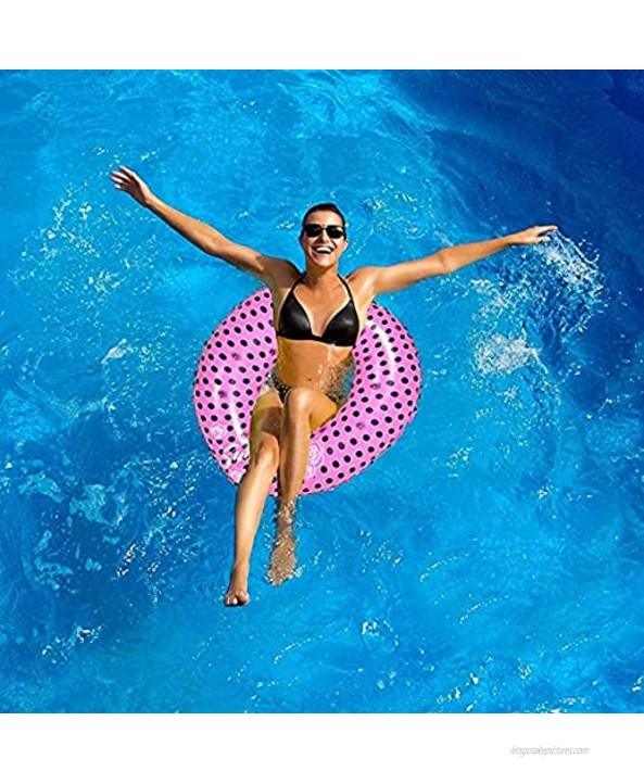 Inflatable Swim Rings 35 Pink Swimming Pool Float Tube Girls Beach Toy Outdoor Water Fun Play Beach Party Decoration Ring Toys for Adults Pink