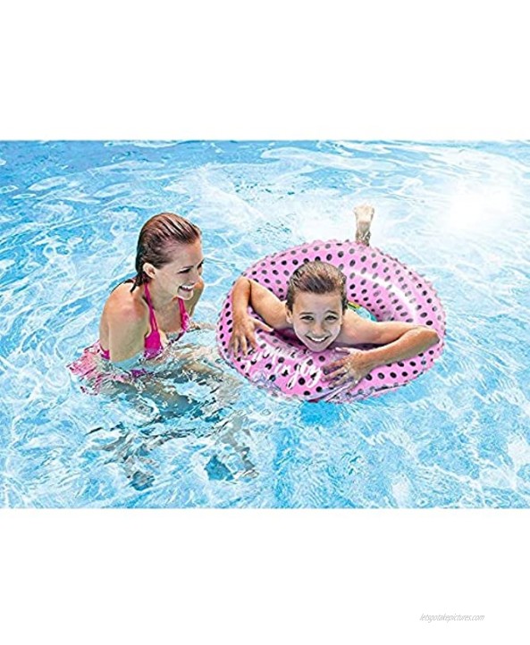 Inflatable Swim Rings 35 Pink Swimming Pool Float Tube Girls Beach Toy Outdoor Water Fun Play Beach Party Decoration Ring Toys for Adults Pink