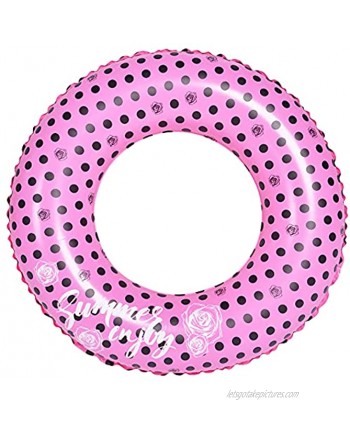 Inflatable Swim Rings 35" Pink Swimming Pool Float Tube Girls Beach Toy Outdoor Water Fun Play Beach Party Decoration Ring Toys for Adults Pink