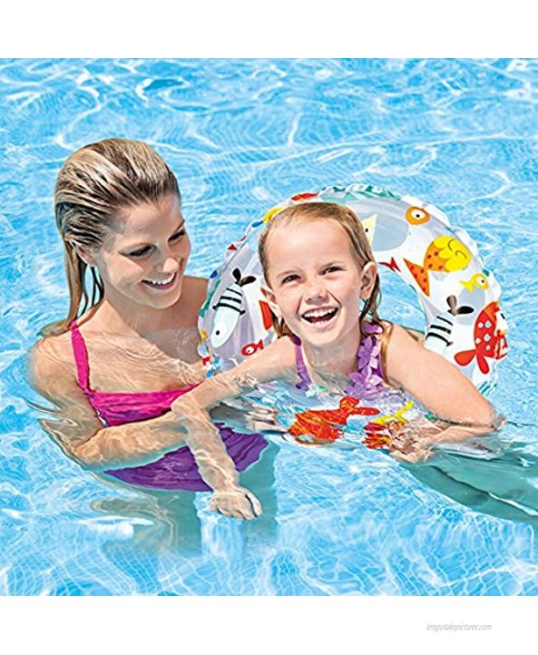 Intex 20-Inch Inflatable Kids Swim Ring Tube Pool Float 4 Pack