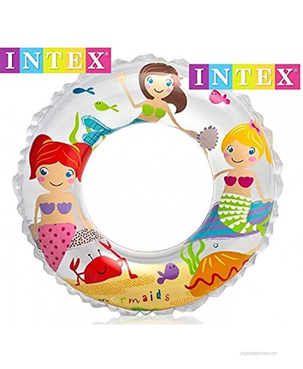 Intex 24 Inflatable Transparent Ring Swim Tube #59242 Color May Very 2 Pack