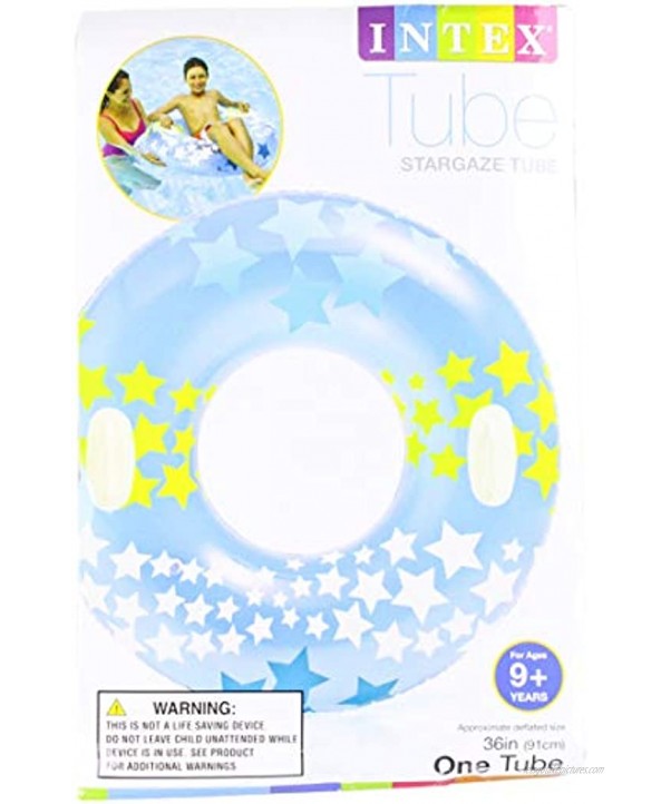 Intex FBA #59256EP Stargaze Tube 36 Large Swim Ring Float Pool Beach Toy Stabilizing Handles-2 Pack-Colors May Vary