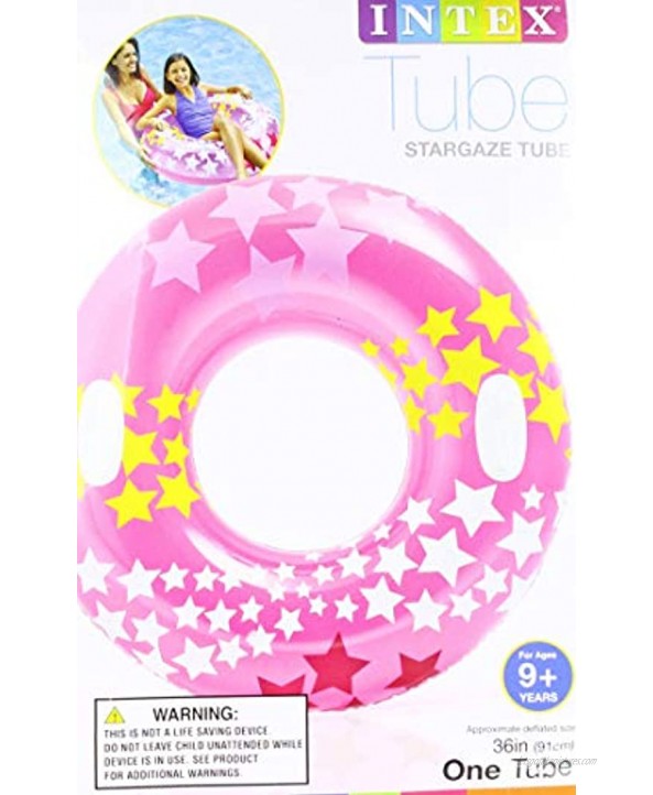 Intex FBA #59256EP Stargaze Tube 36 Large Swim Ring Float Pool Beach Toy Stabilizing Handles-2 Pack-Colors May Vary