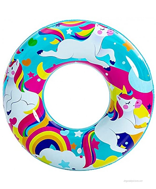 JOYIN 3 Pack 26 Pool Floats Dinosaur Ocean Unicorn Pool Swimming Rings Rings for Kids Inflatable Tubes Summer Fun Party Outdoor Party Supplies Floats Toys Swimming Pool Summer Beach