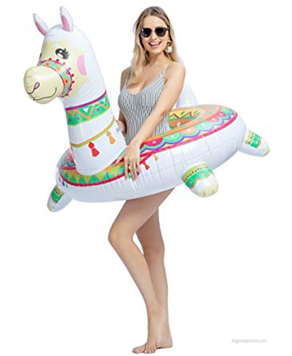 JOYIN Inflatable Llama Pool Float 43.5” Pool Tubes Fun Beach Floaties Summer Pool Raft Lounger Swim Party Toys Swimming Pool Party Decorations for Kids & Adults