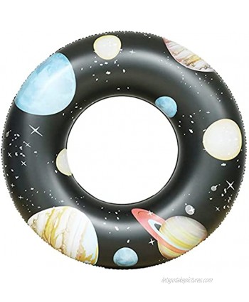 KERUITA Inflatable Swimming Ring Tube Floating Swimming Ring Beautiful Starry Sky Pattern Swimming Ring-Inflatable Tube Suitable for Children and Adults Water Toys Beach Party Supplies
