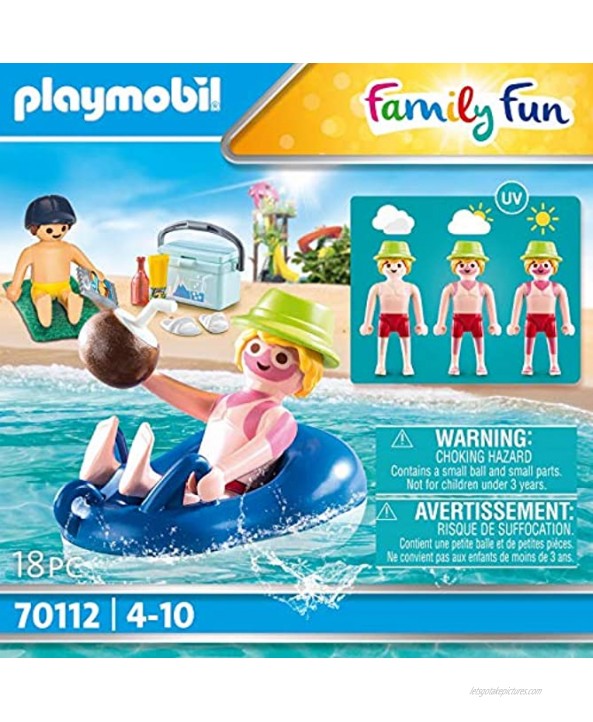 PLAYMOBIL Family Fun 70112 Bath Guest with Swimming Ring Floatable from 4 Years