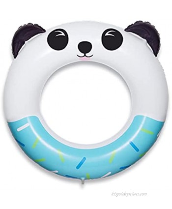 QUN FENG Pool Float Swim Ring Inflatable Pool Swimming Rounge Pool Float for Adults and Kids 8+ Years up Pool Floaties Outdoor Summer  Panda Blue