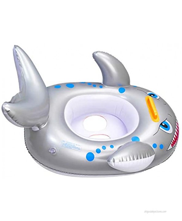R HORSE Shark Shaped Baby Swimming Pool Float Cartoon Inflatable Fish Swimming Ring for Kids Toddles Aged 9-36 Months