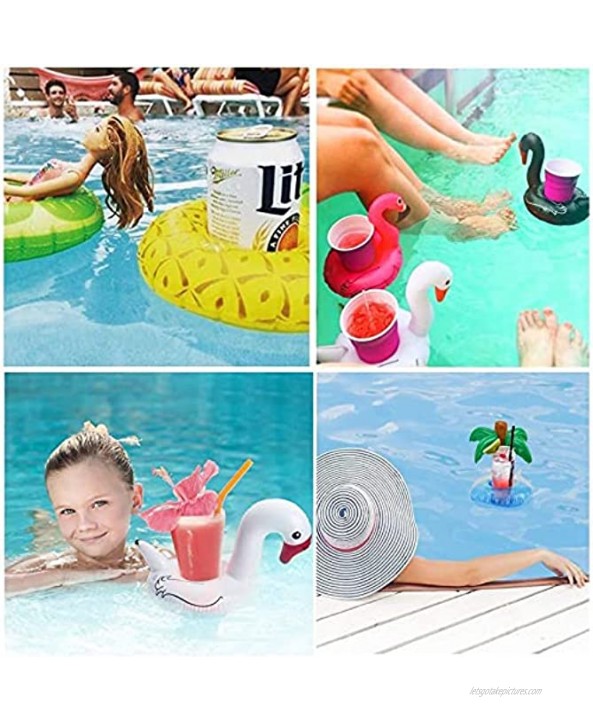 SOTOGO 15 Pcs Pool Floaties with a Pump for Girl Dolls Unicorn Flamingo Swim Ring Pool Toys Inflatable Drink Holders Fun Pool Floats for 11.5 inch Dolls