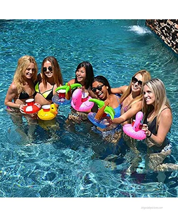 SOTOGO 15 Pcs Pool Floaties with a Pump for Girl Dolls Unicorn Flamingo Swim Ring Pool Toys Inflatable Drink Holders Fun Pool Floats for 11.5 inch Dolls