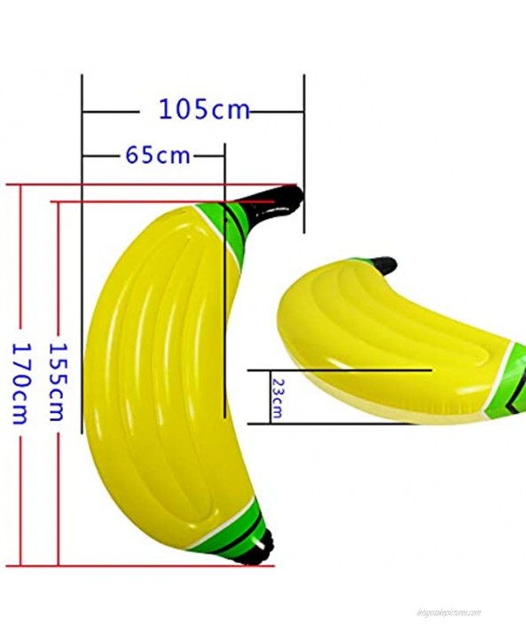 SUNSHINEMALL Inflatable Pool Float Banana Shape Swim Ring Air Chamber Water Tube Pool Raft Extra Thick Pool Toy Safty Pool Accessories for Kids Adult170x150x23cm