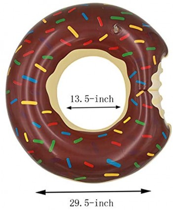 Topfunyy Chocolate Donut Pool Floats Summer Themed Inflatable Swimming Rings Tubes for Adults 35.5inch