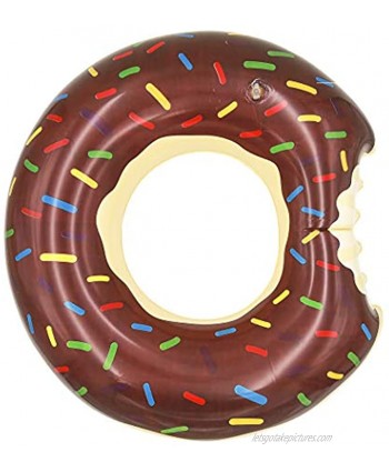 Topfunyy Chocolate Donut Pool Floats Summer Themed Inflatable Swimming Rings Tubes for Adults 35.5inch