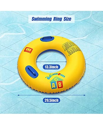 WKHS 29.5'' Inflatable Pool Floats for Adults Kids Safety Swim Tubes Rings with Handle Swimming Pool Float Rings for Summer Beach Outdoor Water Toys Pool Party Supplies