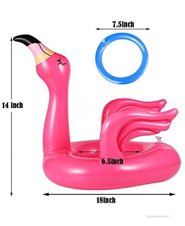 3 Pack Flamingo Inflatable Pool Ring Toss Games for Kids Floating Swimming Pool Ring with 12 Rings Pool Party Toys Beach Toys Summer Outdoor Yard Game for Kids Boys Girls Backyard Family Water Toys