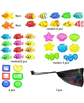 36 Pieces Bathroom Pool Toys Diving Toy Fish Diving Gems Underwater Swimming Pool Toys Set with Storage Bag Includes Diving Plastic Fish Dive Gem Diving Training Summer Fun Gift Set Bundle for Kids