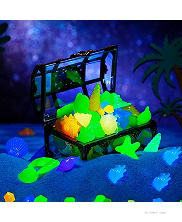 50 Pieces Dive Gem Pool Toys with a Transparent Plastic Treasure Box Colorful Diamond Toys Set Box Gem Pirate Diving Toys for Kids Presents Decoration Underwater Swimming