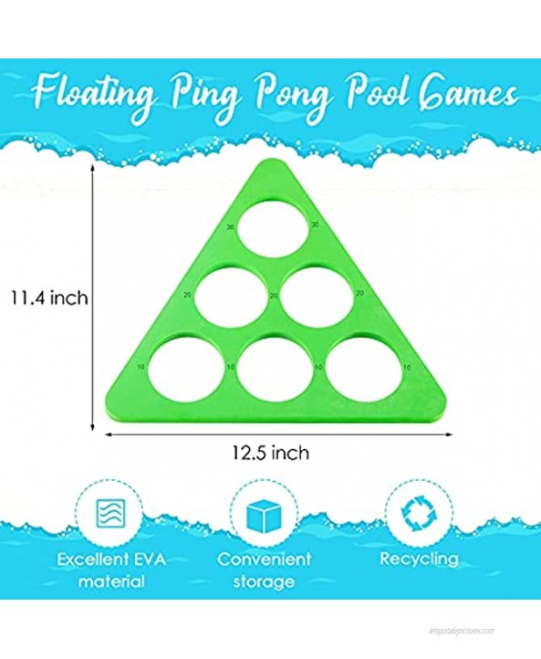 Chalyna 12 Pieces Floaty Pool Pong Game Include 2 Floating Pong Game Combo Foam with 10 Balls Floating Backyard Summer Party Toys Water Toss Game for Family Adults Boys Girls