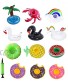 Inflatable Drink Holders Drink Floats Inflatable Cup Coasters for Pool Party and Kids Bath Toys 12 Pack 12 Pattern