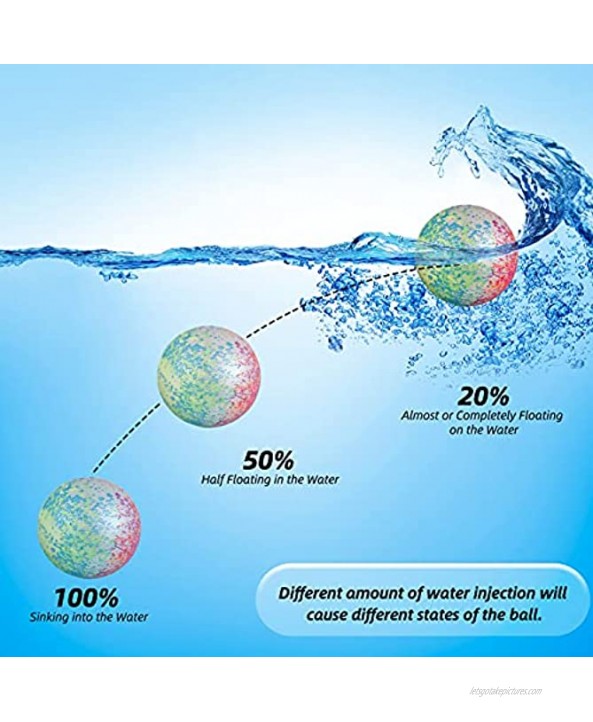 Pool Ball Toy for Games for Teens and Adults Floating Water Balls Diving Toys for Bounce Dribble Passing Amusement Activities in Swimming Pool Lake with 2 Hose Adapters by BOWINR