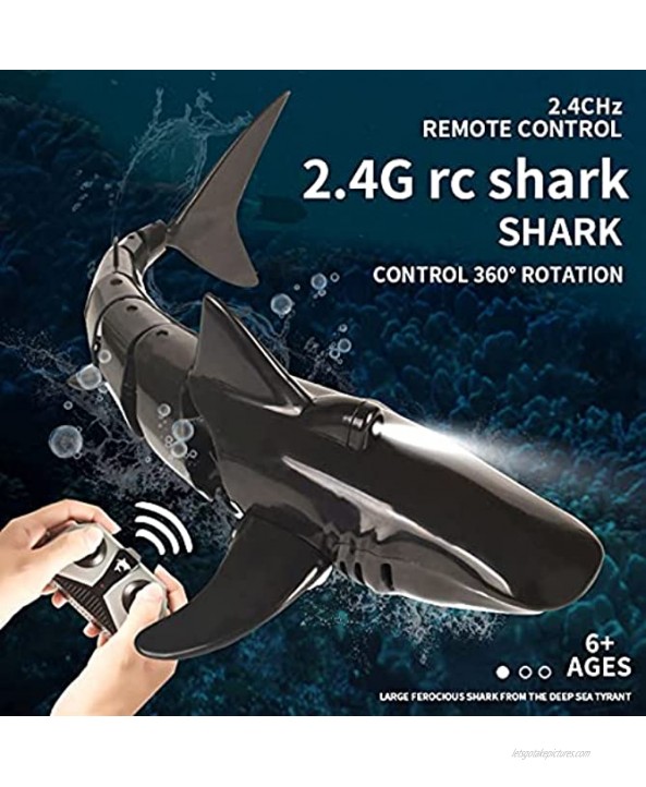 Pool Toys 2.4G Remote Control Shark Toy High Simulation Shark Shark for Swimming Pool Bathroom Great Gift RC Boat Toys Shark Swimming Pool Toy for Pool,Pond,Garden Double Electric Version