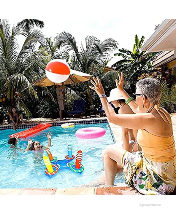 Swimming Pool Games Upgrade Inflatable Pool Rings Toss with Inflatable Drink Holder Outdoor Battle Games Pools & Hot Tub Games for Adults and Family Pool Inflatable Toys Party Favors