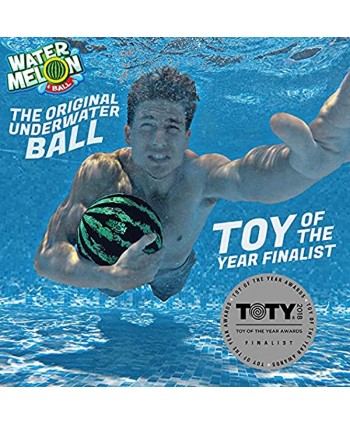 Watermelon Ball – The Ultimate Swimming Pool Game | Pool Ball for Under Water Passing Dribbling Diving and Pool Games for Teens Kids or Adults | 9 in. Ball Fills with Water