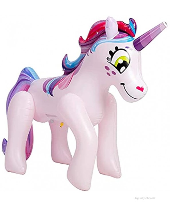 63 Infaltable Unicorn Sprinkler for Kids and Adults Outdoor Water Toys Large Inflatable Water Sprinkler Summer Lawn-Backyard-Garden Sprinkler Summer Fun Activities