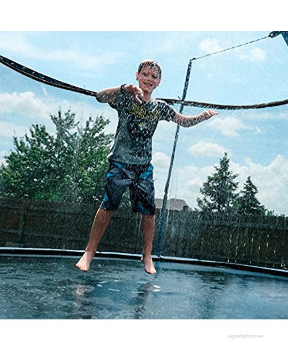 Bobor Trampoline Sprinkler for Kids Outdoor Trampoline Backyard Water Park Sprinkler Fun Summer Outdoor Water Toys for Boys Girls 39ft