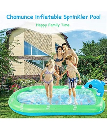 Chomunce Kids Inflatable Sprinkler Pool Water Jet Pool Baby Toddlers Outdoor Wading Playing Toys Children's Splash Pad Summer Swimming Games Mat for Boys and Girls（Small and Large Size）