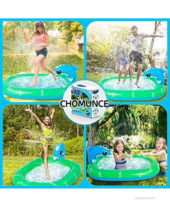 Chomunce Kids Inflatable Sprinkler Pool Water Jet Pool Baby Toddlers Outdoor Wading Playing Toys Children's Splash Pad Summer Swimming Games Mat for Boys and Girls（Small and Large Size）