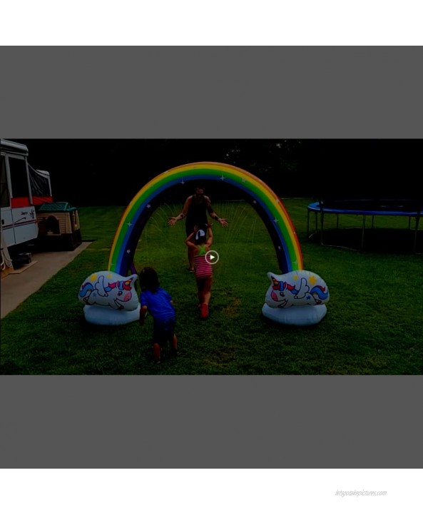 EagleStone Giant Inflatable Rainbow Sprinkler for Kids Summer Water Park Sprinkler for Backyard Yard Outdoor Outside Party