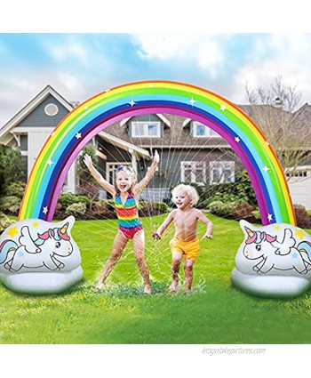 EagleStone Giant Inflatable Rainbow Sprinkler for Kids Summer Water Park Sprinkler for Backyard Yard Outdoor Outside Party