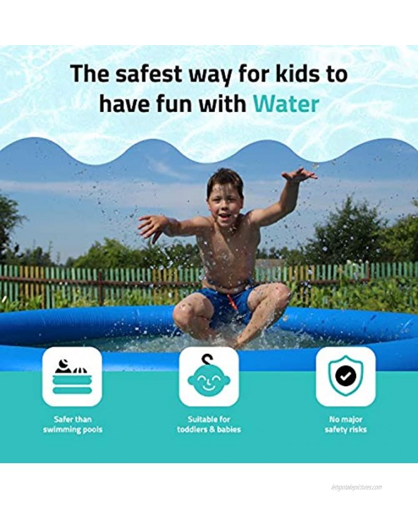 Funtain 68 Inflatable Splash Sprinkler Pad for Kids Toddlers Kiddie Baby Pool Outdoor Games Water Mat Toys Baby Infant Wadin Swimming Pool Fun Backyard Fountain Play Mat for 1 -12 Year Old Girls
