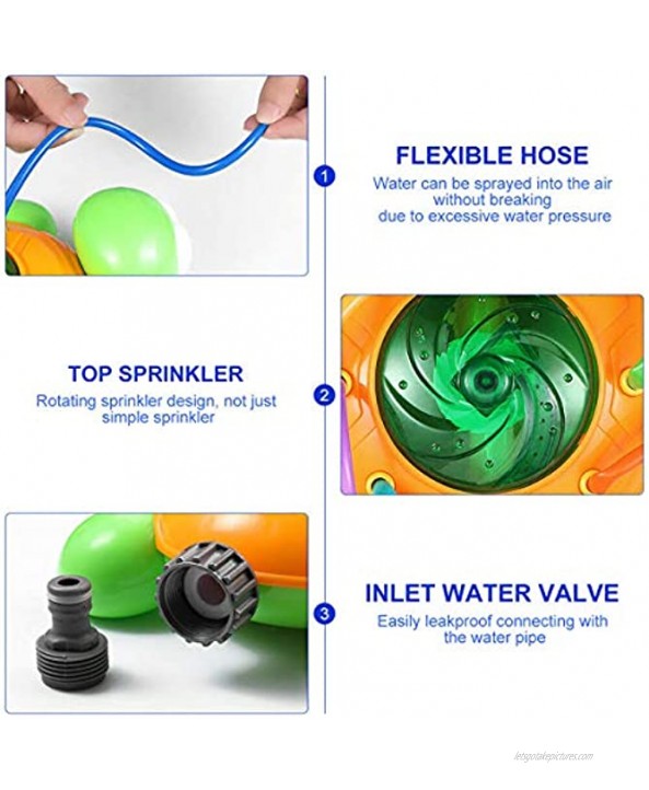 GRUSEMI Sprinkler for Kids Water Sprinkler Toy Hydro Swirl Spinning Splash Turtle for Kids Toddlers Outdoor Backyard Toy…