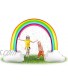 HAPAH Inflatable Rainbow Sprinkler Backyard Games Summer Outside Water Toy Yard Fun for Kids with Over 6 Feet Long Giant Sprinkler