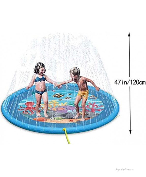 huaanlongus Sprinkler pad & Splash Play Mat 68 Toddler Water Toys Fun for 3 4 5 6 Year Old Boy Girl,Kids Fun Outdoor Sprinkler Toy White
