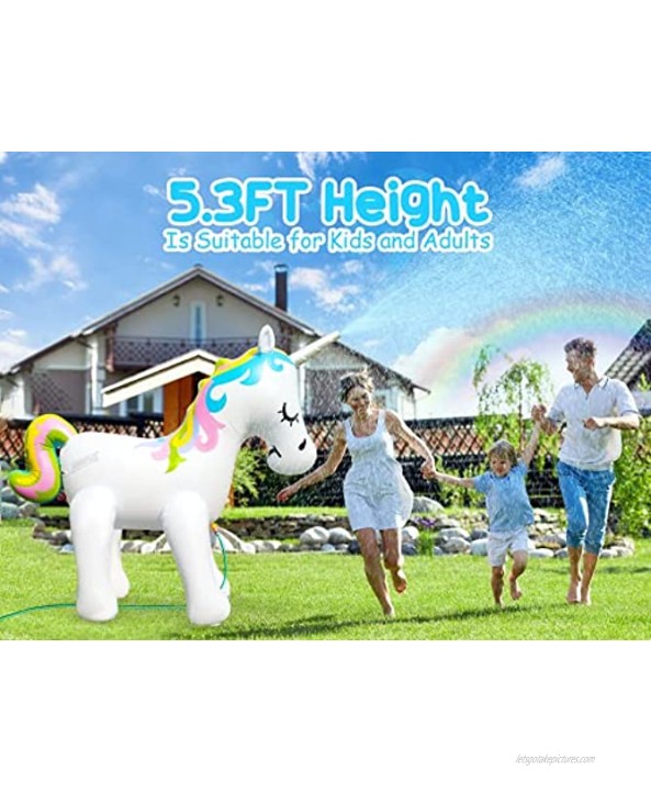 Inflatable Unicorn Sprinkler for Kids,Giant Water Fun Toys for Backyard Summer Unicorn Sprinkler Gifts for Pet and Children in Yard Inflatable Unicorn Water Toys