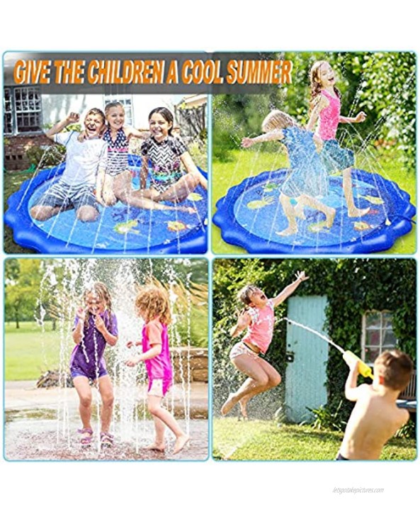INNOCHEER Sprinkler Splash Pad for Kids Outdoor Play 68 Inch Extra Large Children's Sprinkler Pool Water Wading Pool Summer Toys for Boys Girls 3+ Years Up