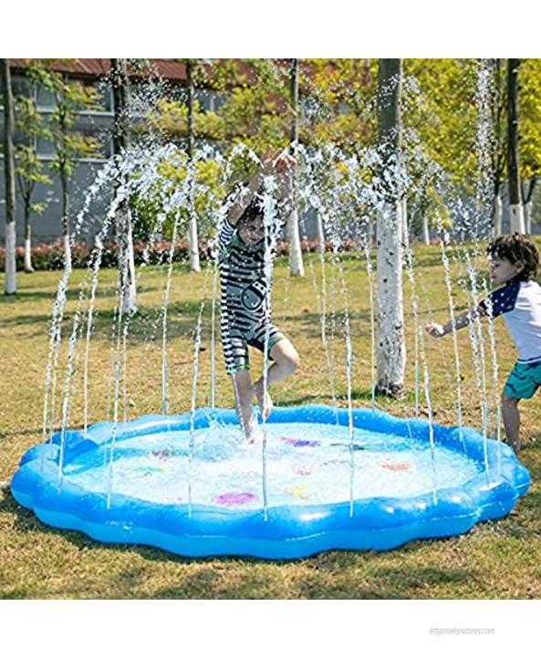 JOYIN Sprinkler & Splash Play Mat 68” Outdoor Water Sprinkler Toys for Kids Toddlers Splash Pad