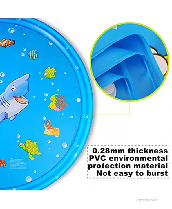 KKONES Sprinkler Pad & Splash Play Mat 68 Toddler Water Toys Fun for 3 4 5 6 Years Old Boy Girl,Kids Outdoor Toy