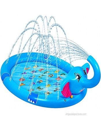 Parboom Splash Pad Sprinkler for Kids & Toddler Upgraded 82" Large Kids Outdoor Toys Sprinklers Water Toys Gift “A to Z” Learning Splash Play Mat for Toddler Gift