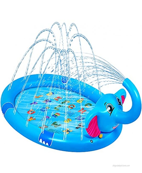 Parboom Splash Pad Sprinkler for Kids & Toddler Upgraded 82 Large Kids Outdoor Toys Sprinklers Water Toys Gift “A to Z” Learning Splash Play Mat for Toddler Gift