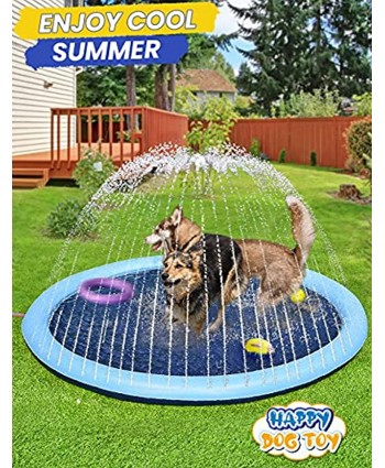 PETOCAT Dog Splash Pad Non Slip Splash Pad Sprinkler for Kids Kiddie Baby Shallow Pool Pet Outdoor Water Play Toy Wading Pool Mat Easy to Use Clean