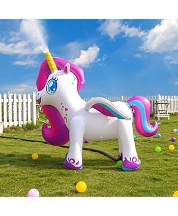 RETRO JUMP Inflatable Unicorn Sprinkler Outdoor Unicorn Water Play Sprinklers for Kids Garden Water Sprinkler for Lawn & Yard