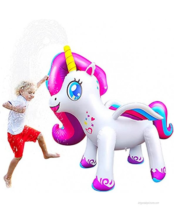 RETRO JUMP Inflatable Unicorn Sprinkler Outdoor Unicorn Water Play Sprinklers for Kids Garden Water Sprinkler for Lawn & Yard