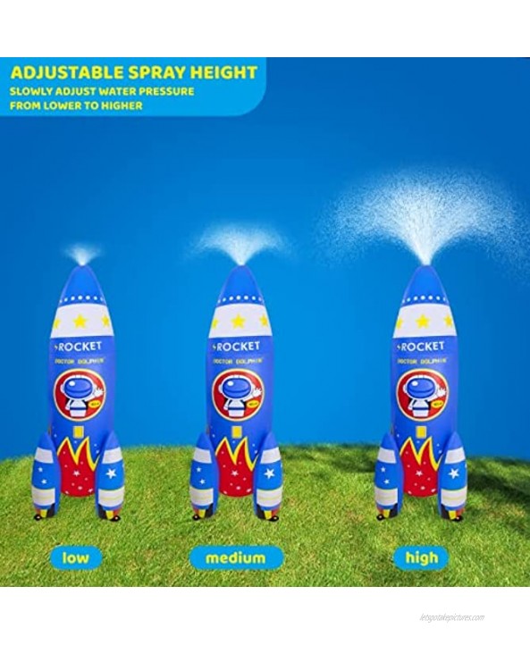 ROYPOUTA Inflatable Sprinkler for Kids Yard Outdoor Water Play 6ft Giant Rocket Sprinkler Kids Water Toys for The Outside Backyard